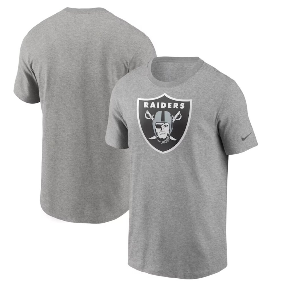 Nike Raiders Shirt Primary Logo Legend Shield Dry-Fit Grey S/S Men’s NFL | Sz M